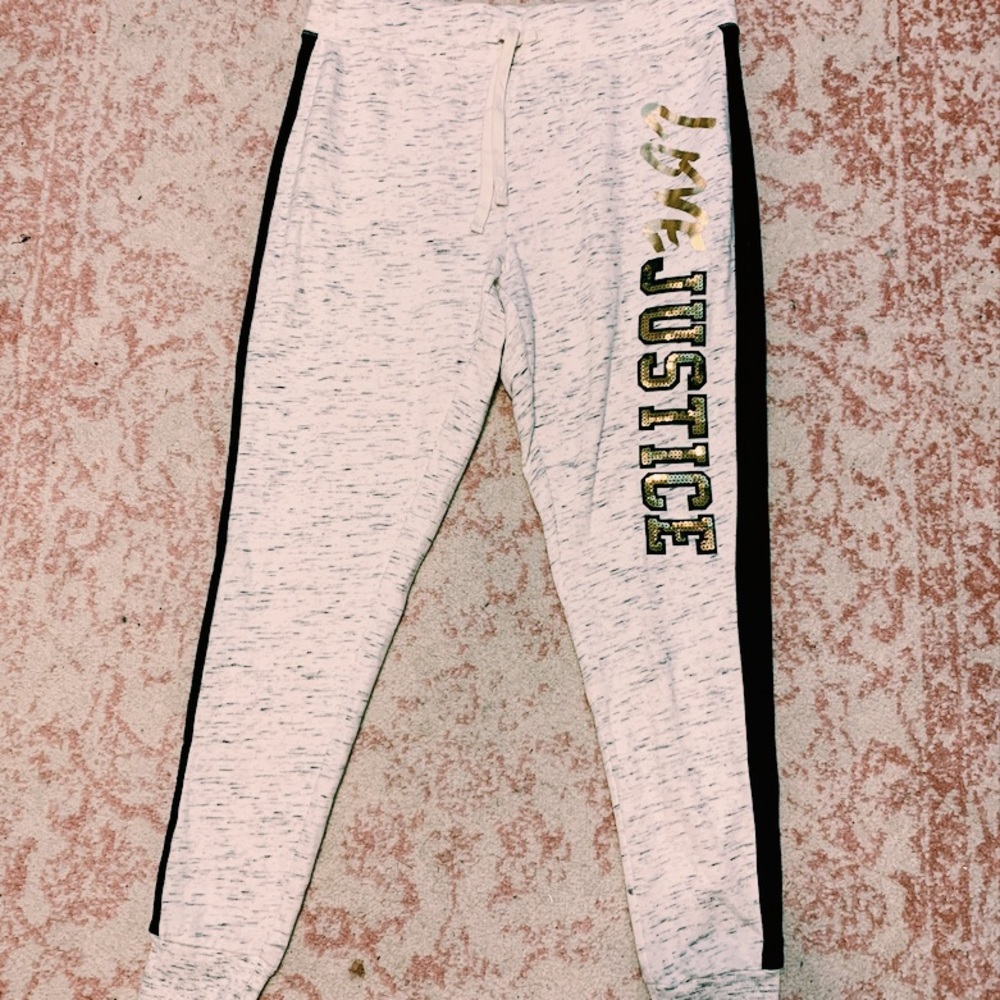 NWOT justice plus kids sweatpant joggers sequins